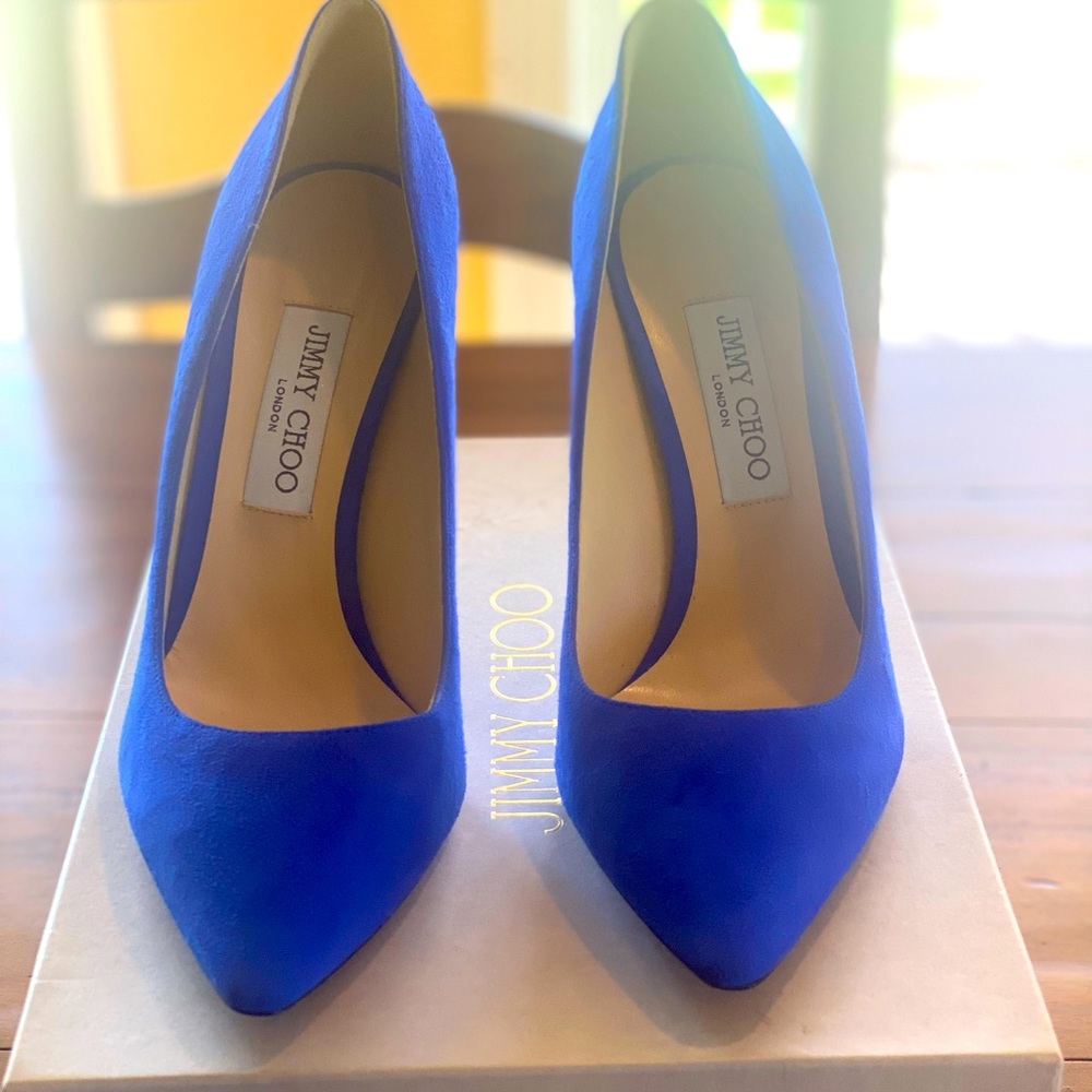 Jimmy Choo 100 Suede Cobalt blue size 40